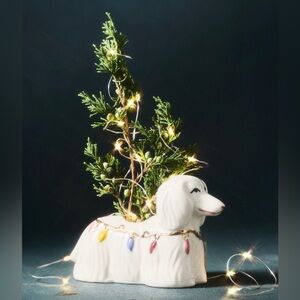 Anthropologie festive vintage inspired animal stoneware vase, NEW!